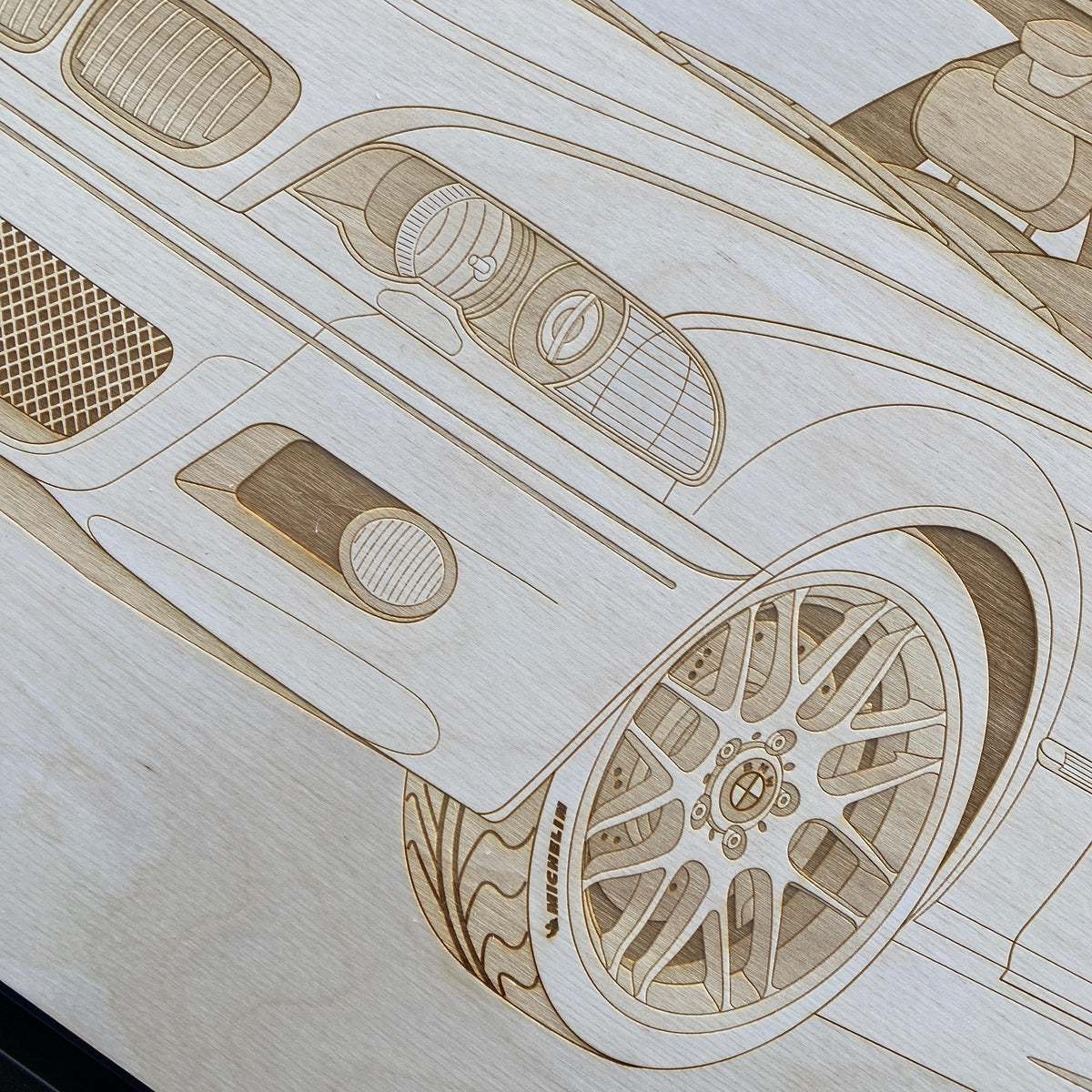BMW M3 e46 Framed Wood Engraved Artwork