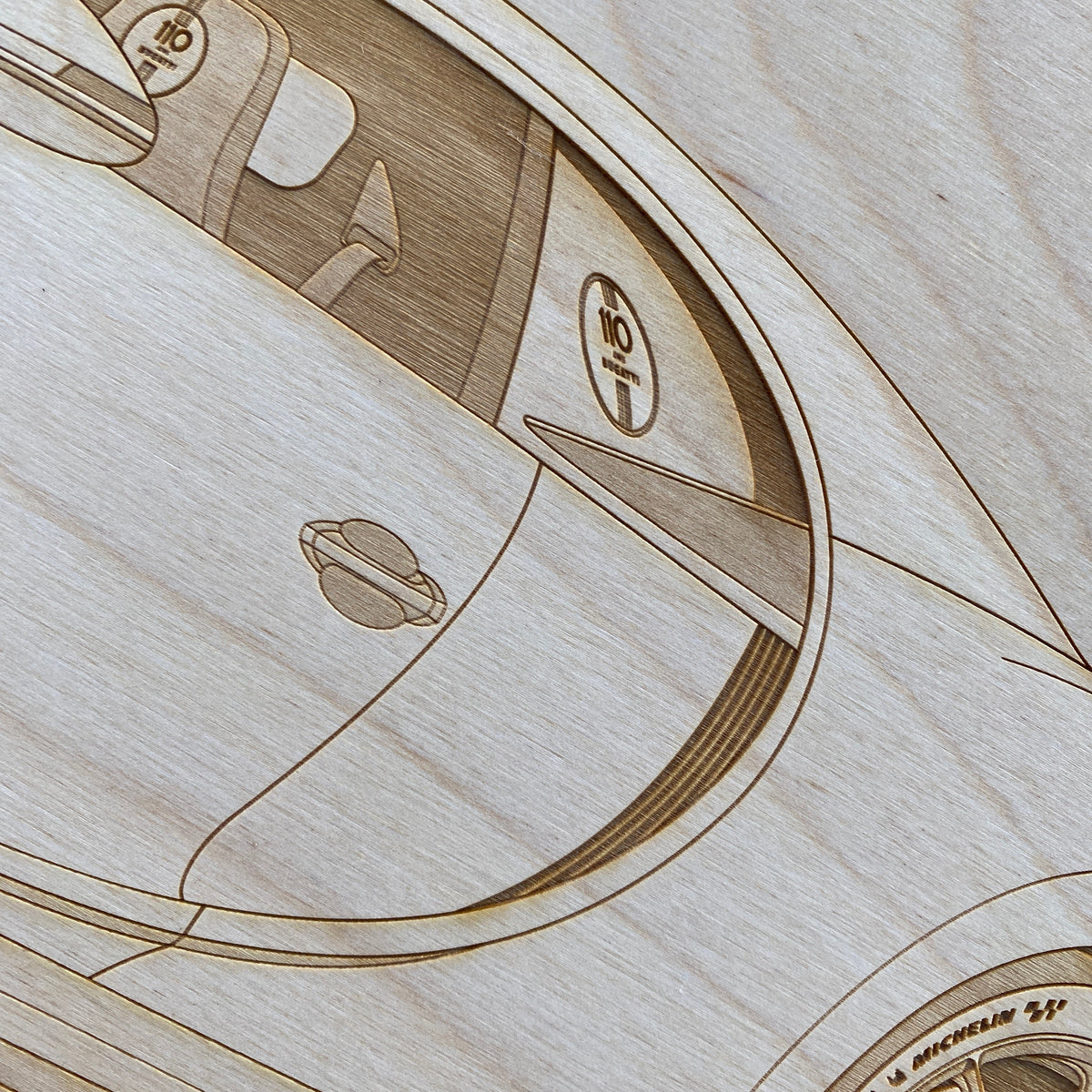 Bugatti Chiron Framed Wood Engraved Artwork