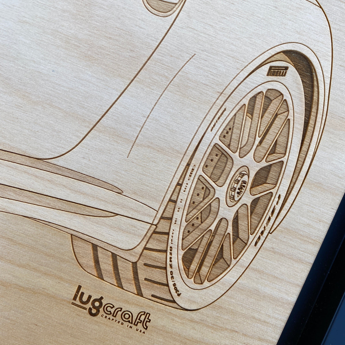 Porsche 991 GTS Cabriolet Framed Wood Engraved Artwork