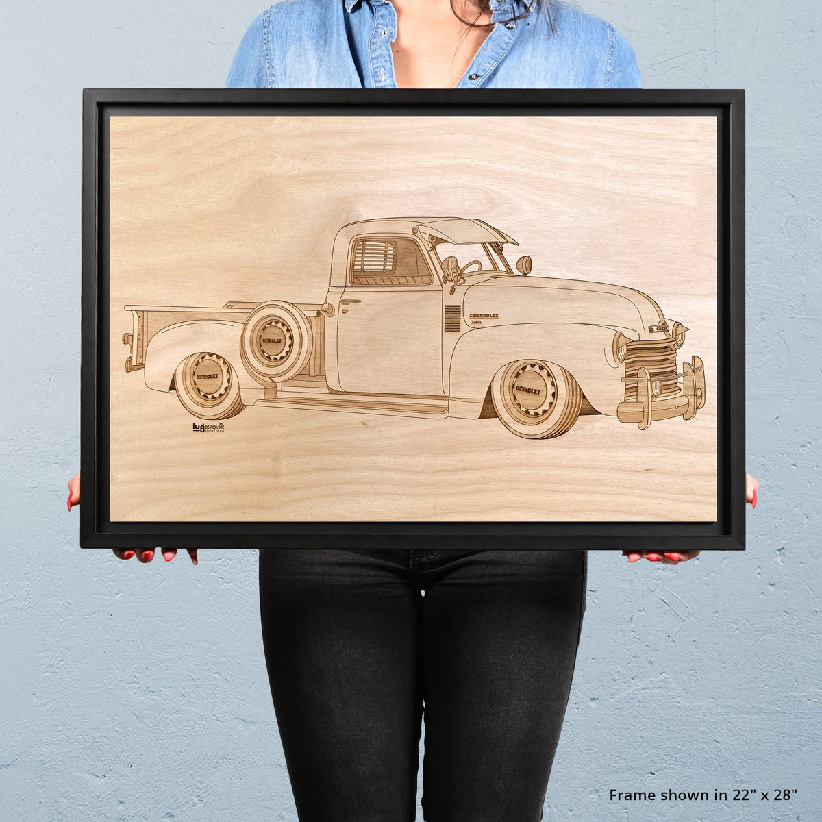 Chevrolet 3100 Truck Framed Wood Engraved Artwork