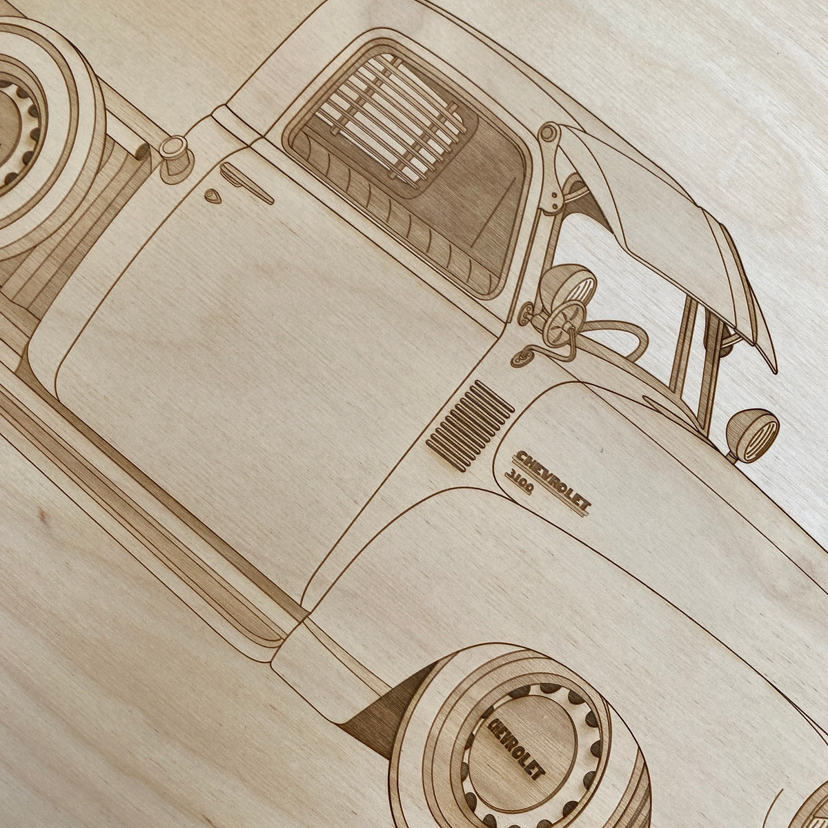 Chevrolet 3100 Truck Framed Wood Engraved Artwork