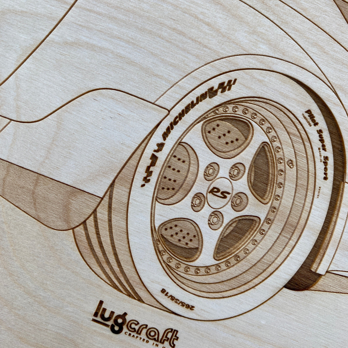 Porsche 911 3.8 RS Clubsport Framed Wood Engraved Artwork