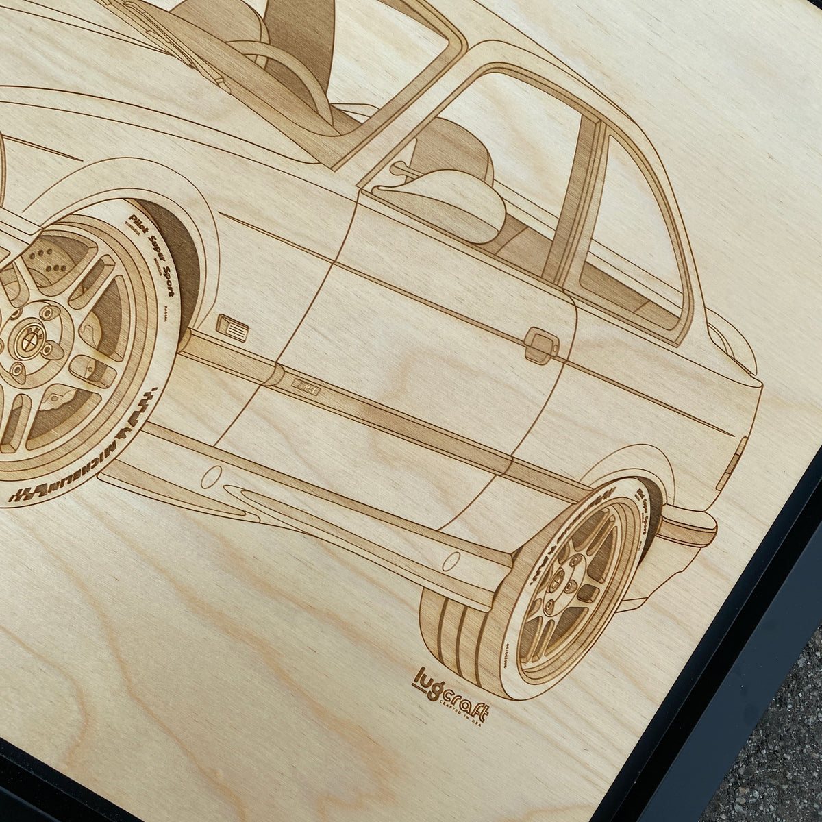 BMW M3 E36 Framed Wood Engraved Artwork