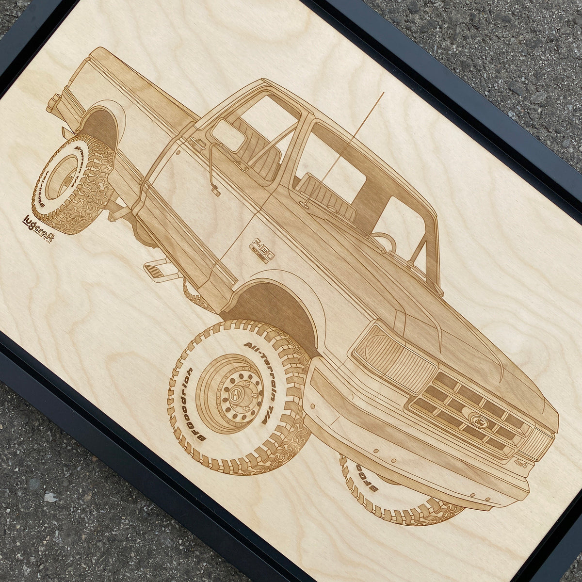 Ford F-150 1987 Framed Wood Engraved Artwork