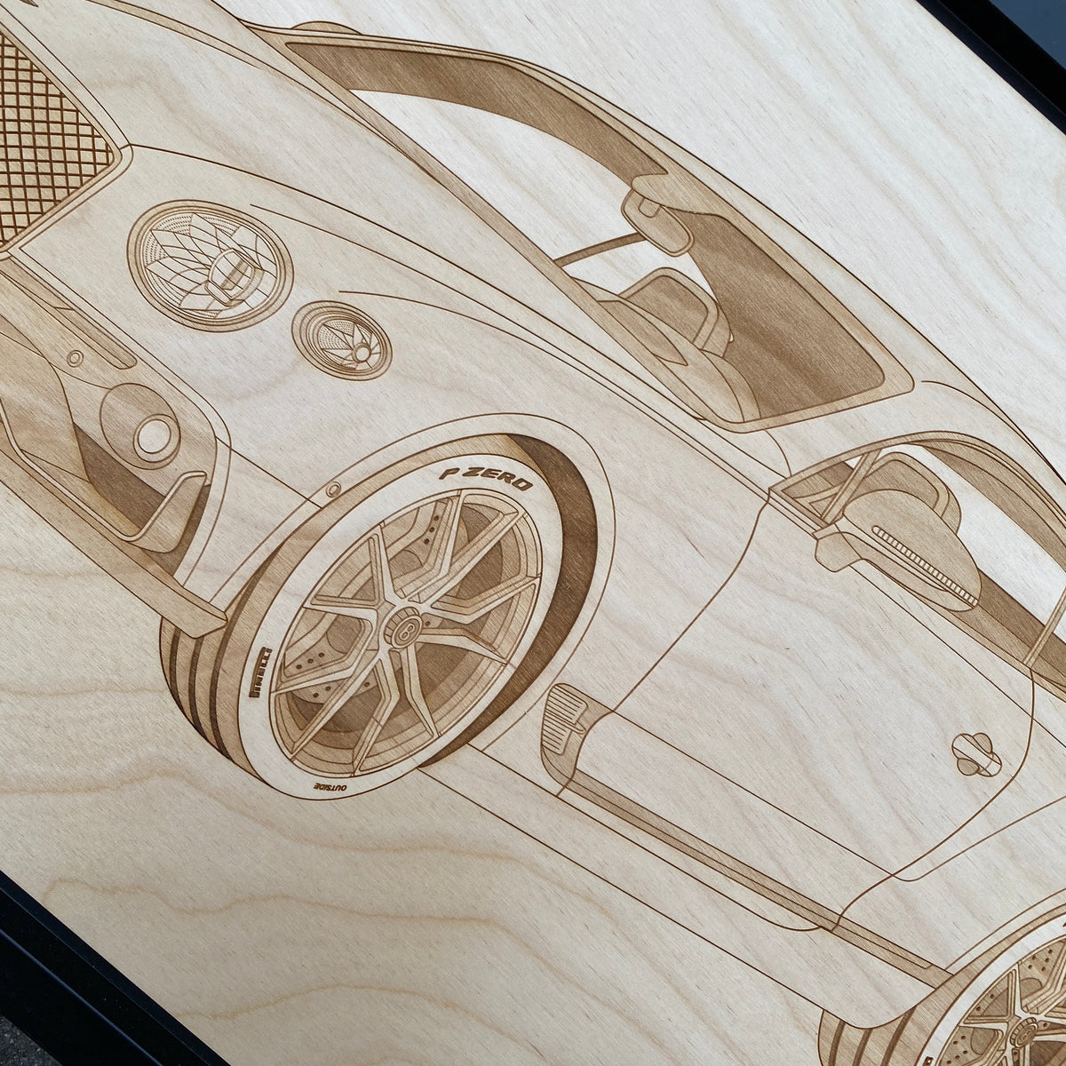 Bentley Continental GT 2020 Framed Wood Engraved Artwork