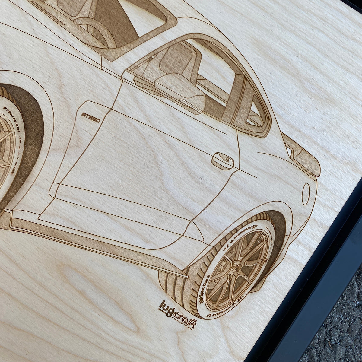 Ford Mustang Shelby GT350 Framed Wood Engraved Artwork