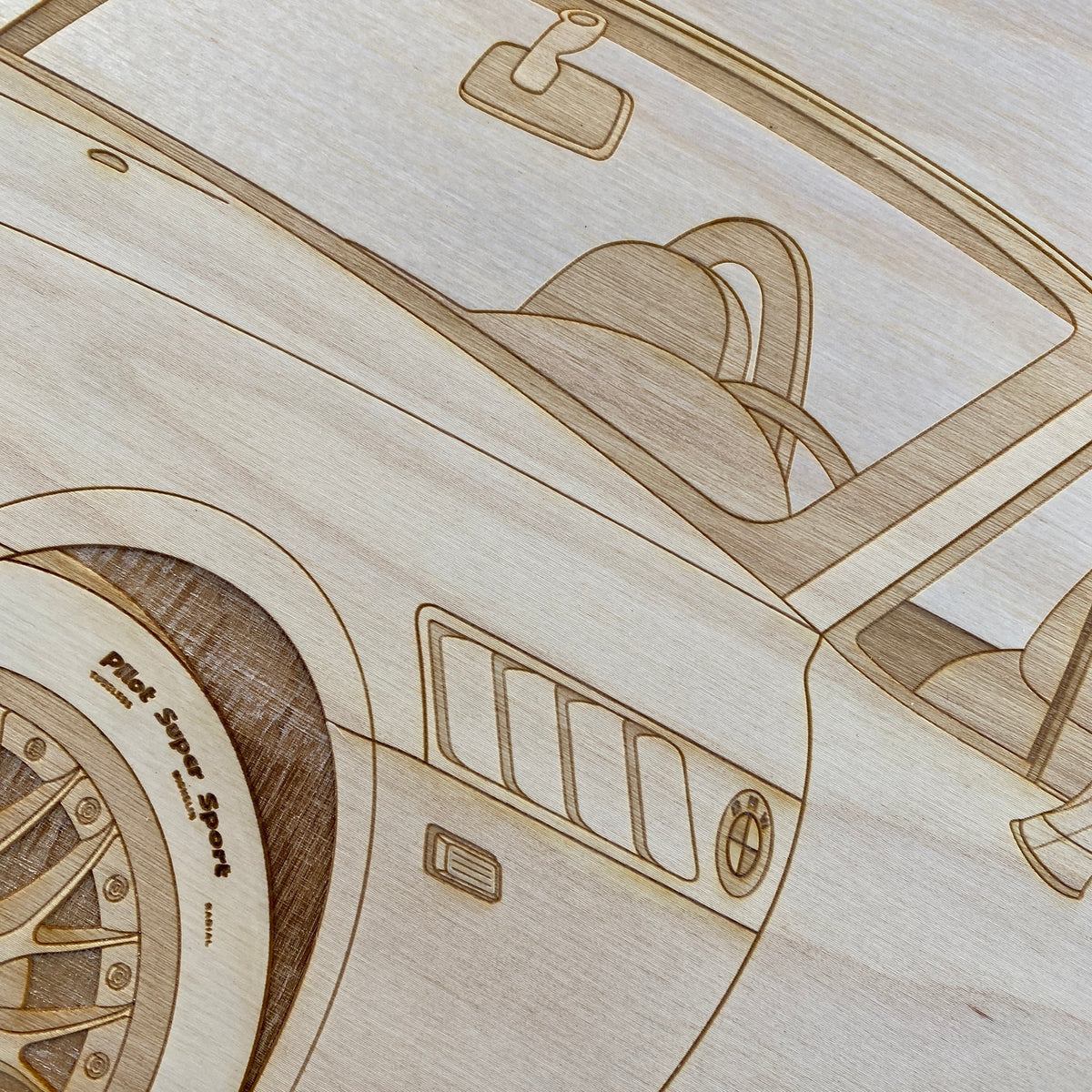 BMW Z3 Framed Wood Engraved Artwork