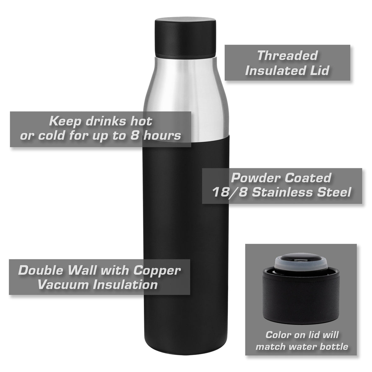 Toyota Land Cruiser FJ80 1994 Insulated Stainless Steel Water Bottle - 21 oz