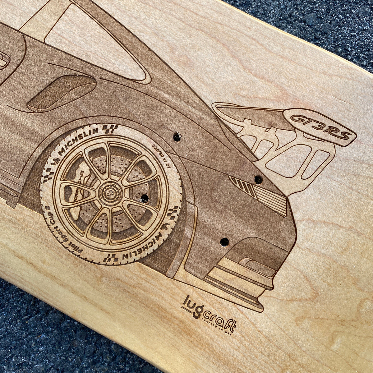 Porsche 911 GT3RS Skateboard Deck Art - Lugcraft Inc