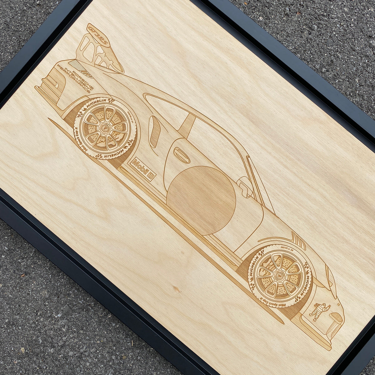 Porsche 911 GT3RS Livery 2 Framed Wood Engraved Artwork