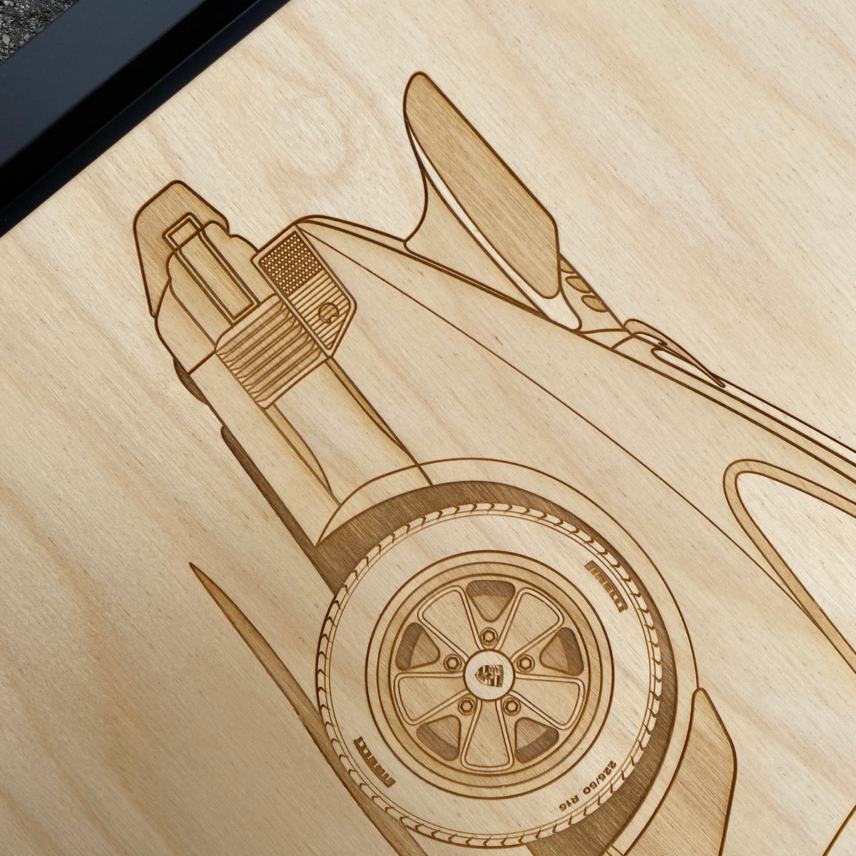 Porsche 930 Turbo Framed Wood Engraved Artwork
