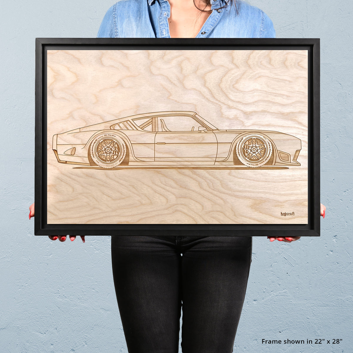Ford Torino Hotrod Framed Wood Engraved Artwork