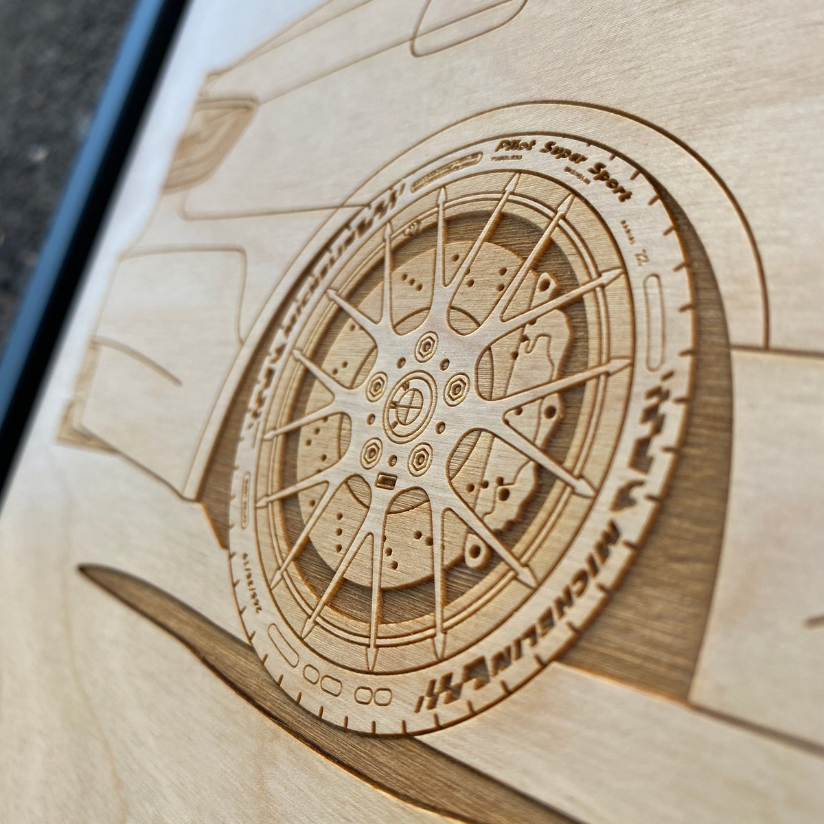 BMW M3 E92 Framed Wood Engraved Artwork