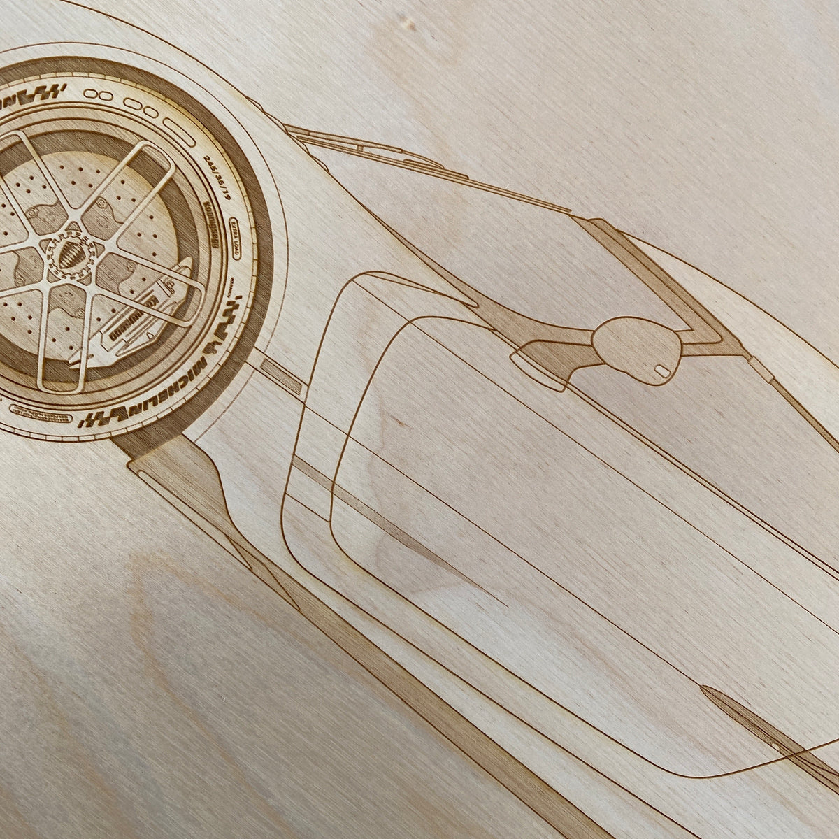 Koenigsegg Jesko Framed Wood Engraved Artwork