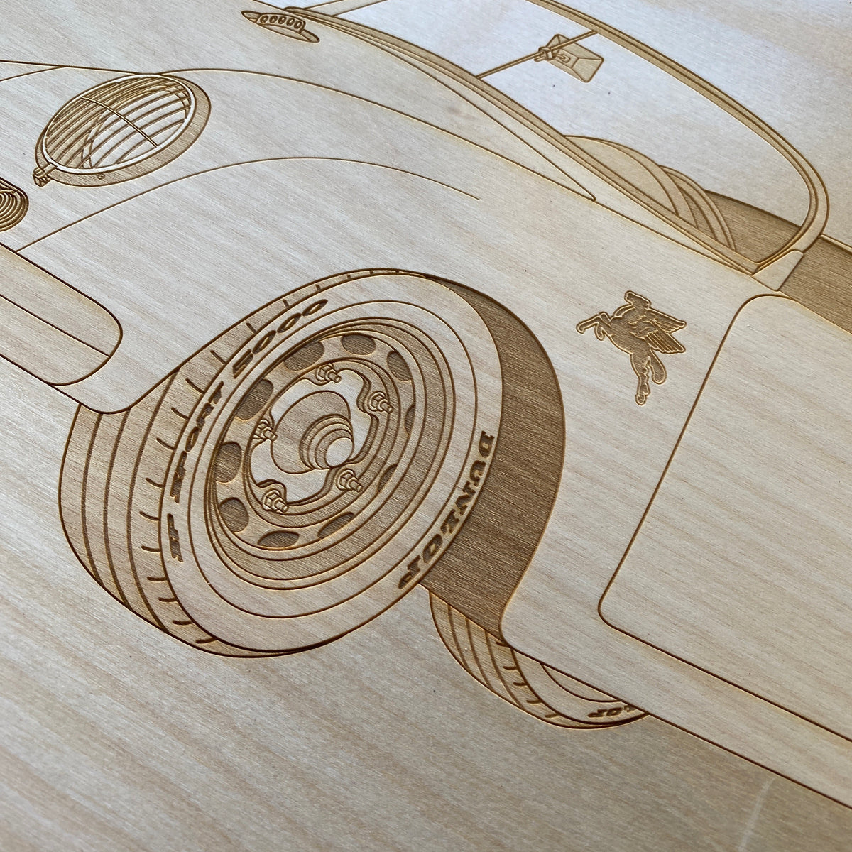 Emory Outlaw 356 Speedster Framed Wood Engraved Artwork