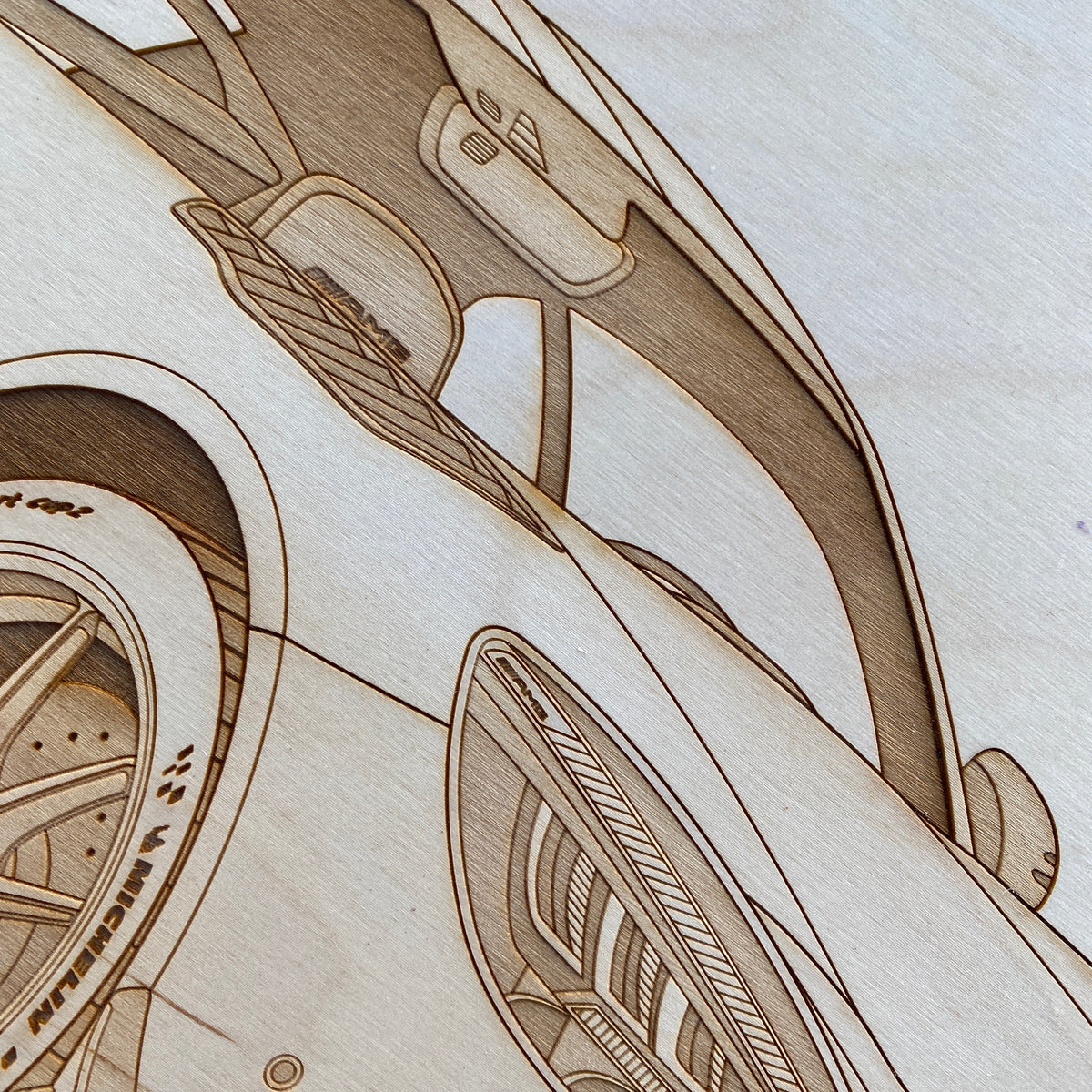 AMG GT R Pro Framed Wood Engraved Artwork