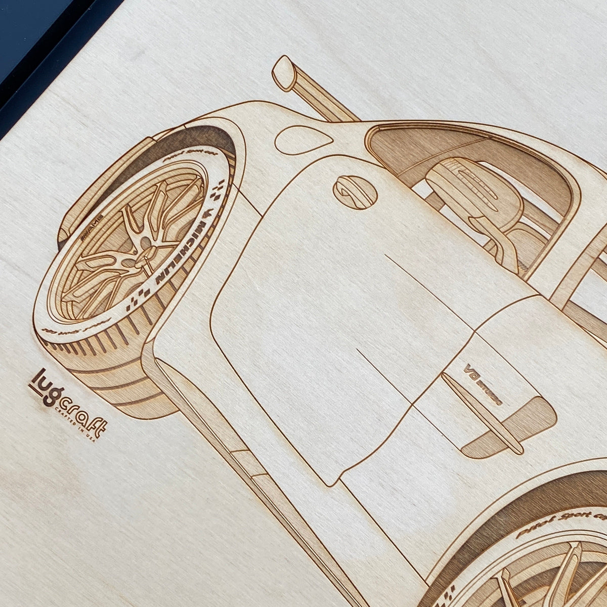 AMG GT R Pro Framed Wood Engraved Artwork