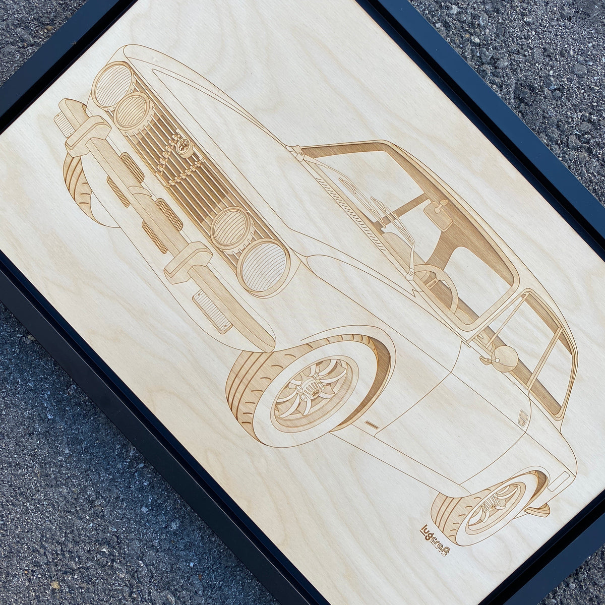 Alfa Romeo GTV Framed Wood Engraved Artwork