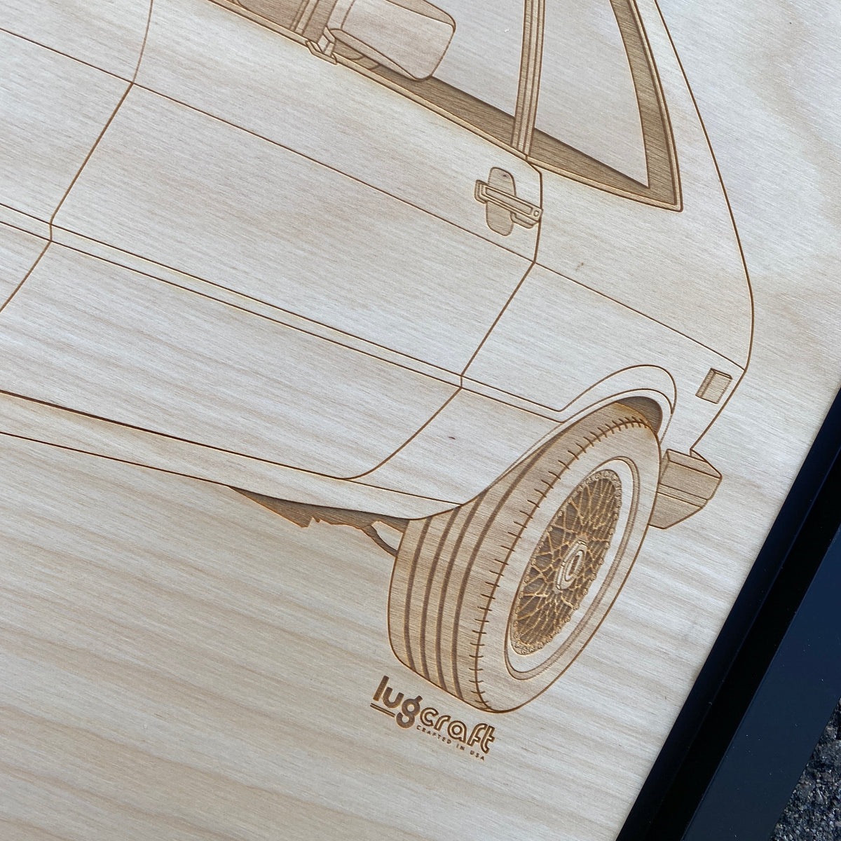 VW Scirocco Mk1 Framed Wood Engraved Artwork