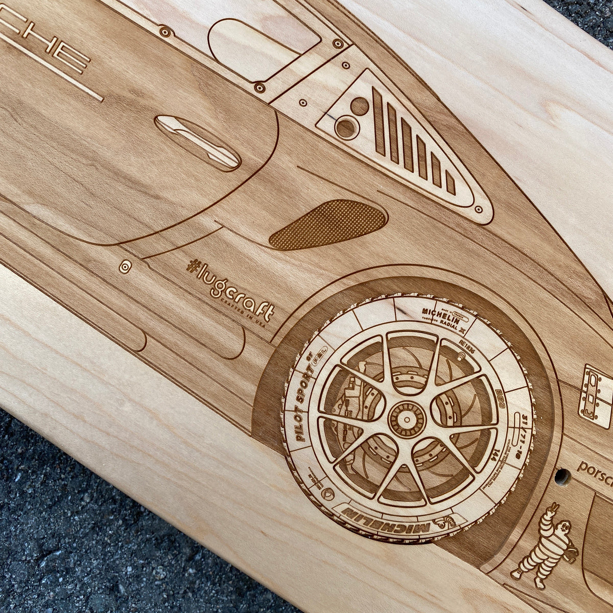 Porsche 911 GT3R Livery Skateboard Deck Art - Lugcraft Inc