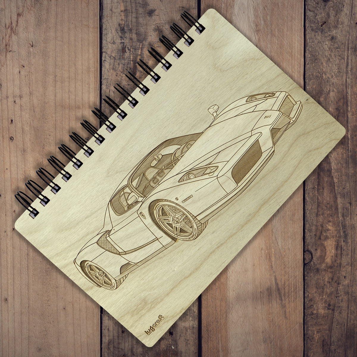 Ferrari Enzo Engraved Notebook - 6&quot; x 9&quot; - Lugcraft Inc