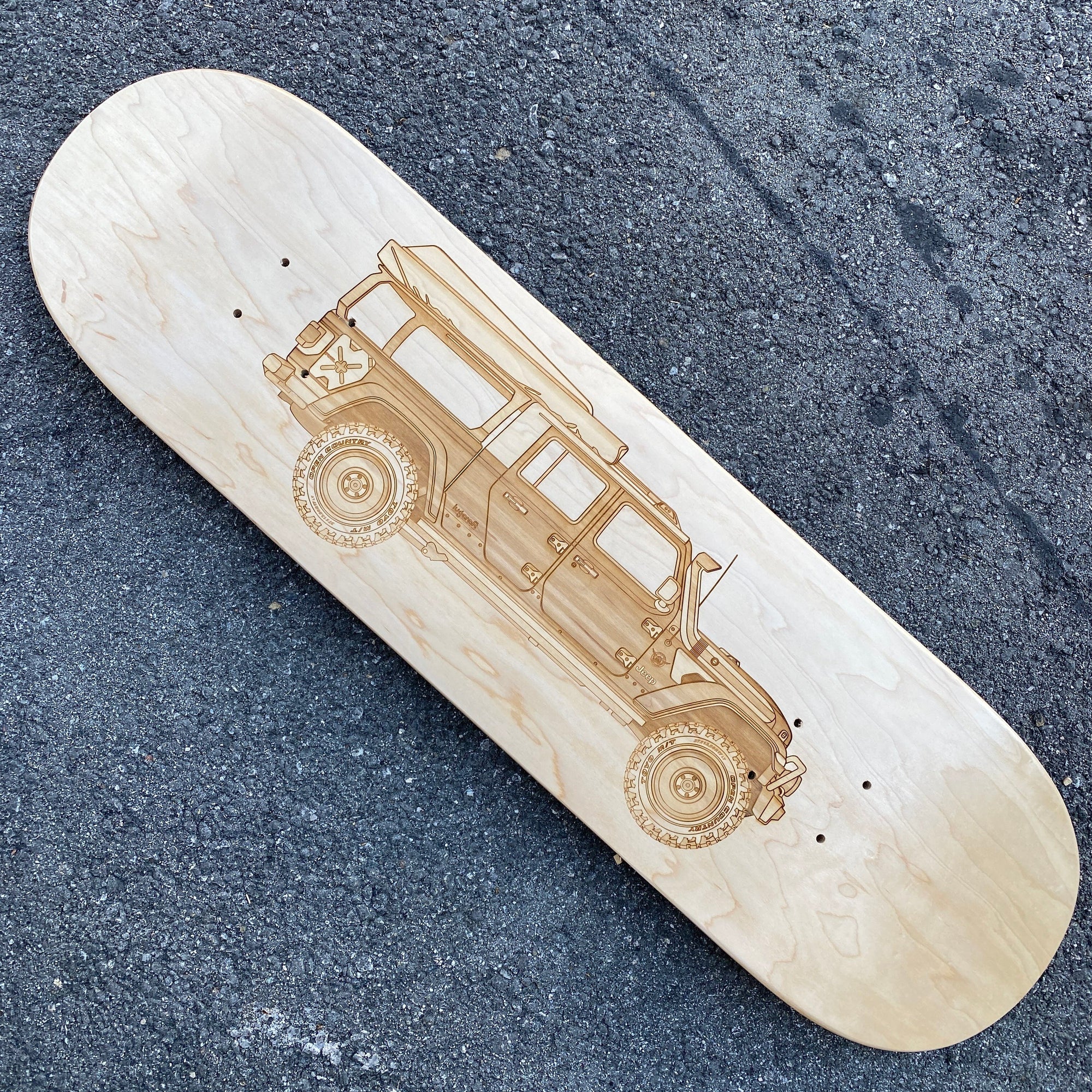 Jeep Gladiator Overlanding Skateboard Deck Art - Lugcraft Inc