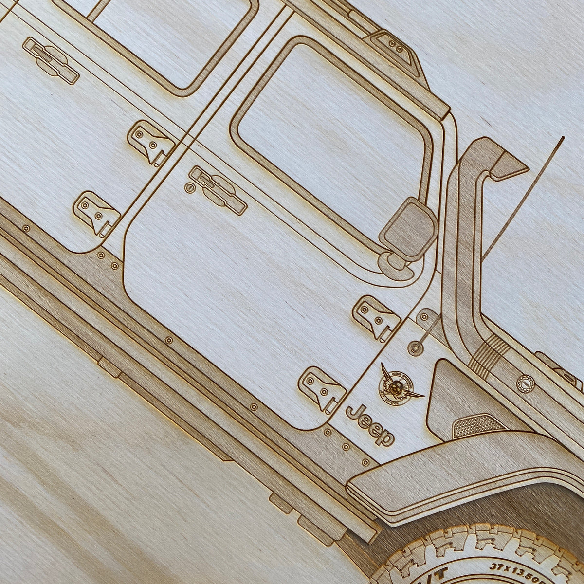 Jeep Gladiator Framed Wood Engraved Artwork
