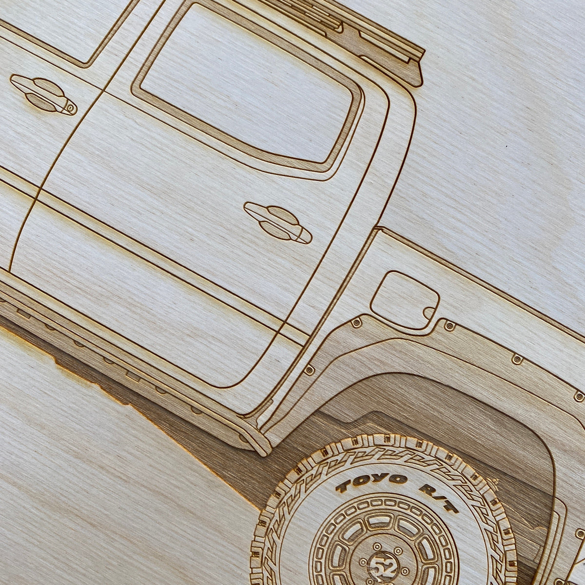 Toyota Tacoma Framed Wood Engraved Artwork