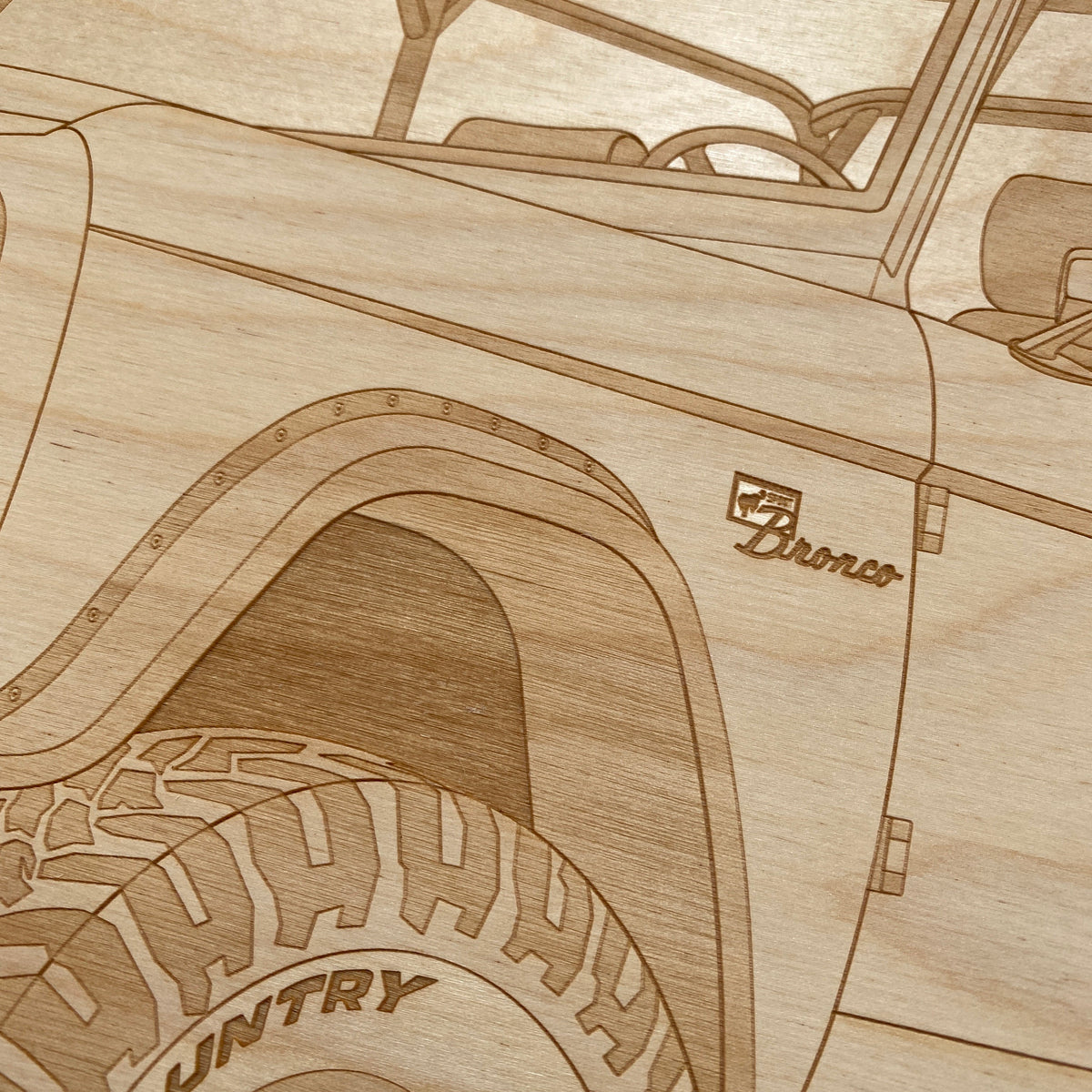 Ford Bronco Classic Framed Wood Engraved Artwork