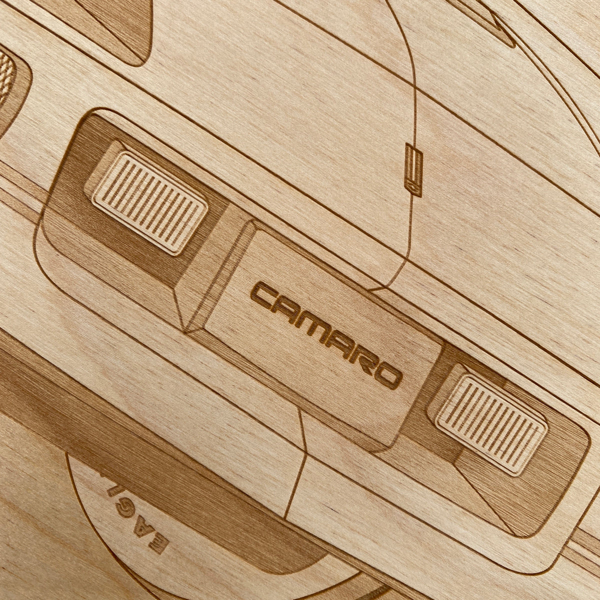 Chevy IROC-Z Camaro Framed Wood Engraved Artwork
