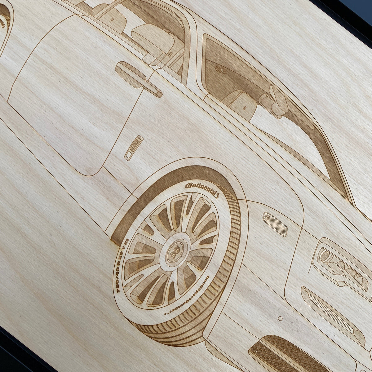 Rolls Royce Wraith Framed Wood Engraved Artwork