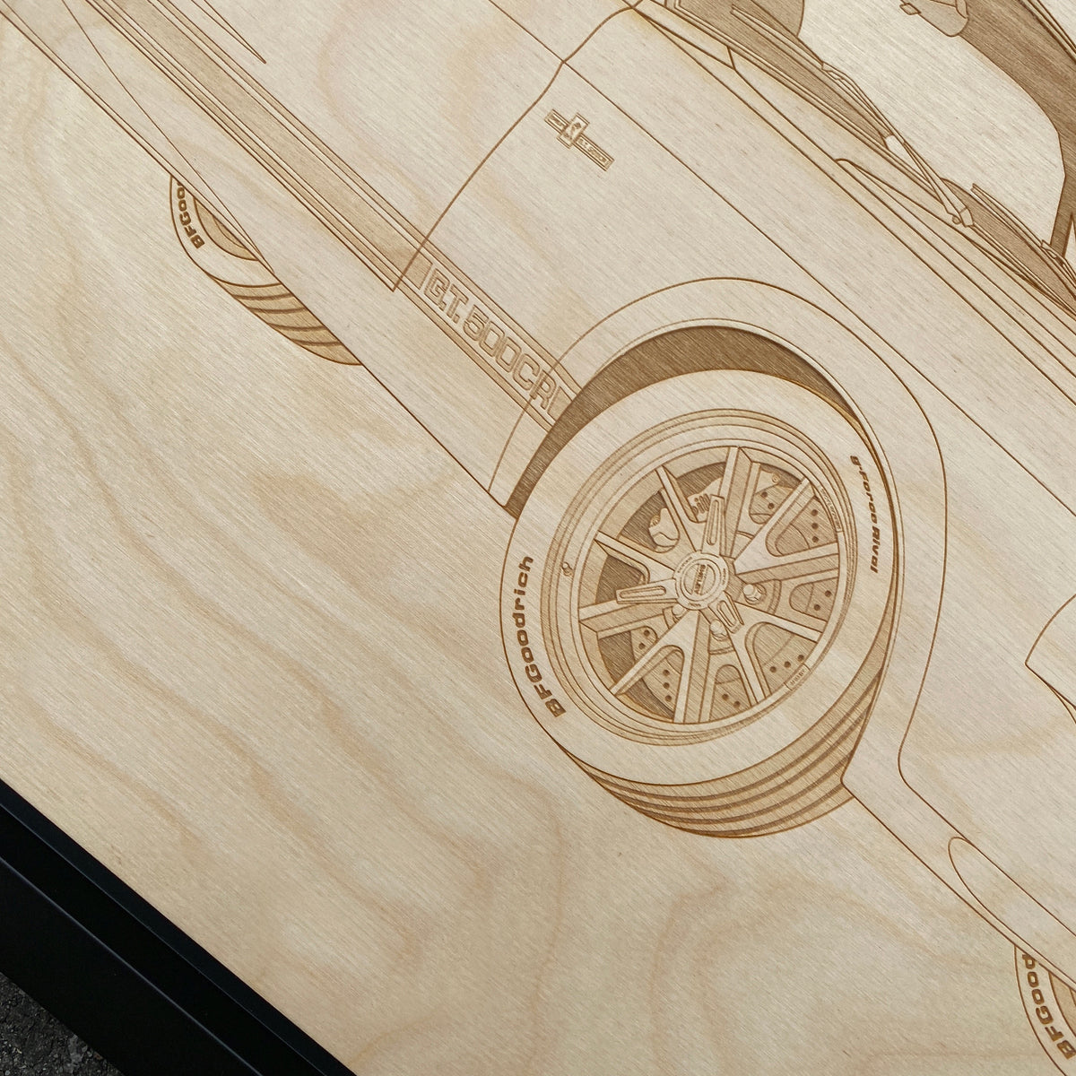 Ford Mustang GT500 Framed Wood Engraved Artwork